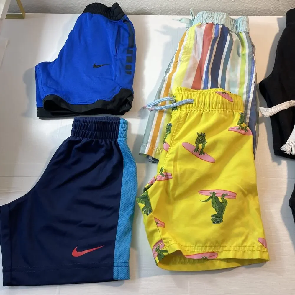 Lot of 6 Boys Size 4/5 Shorts Swim Trunks Big Chill Gap Mesh Athletic Casual